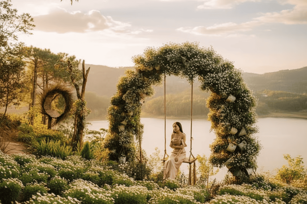 Góc check-in độc đáo với tổ chim giữa trời, nơi bạn có thể thả hồn theo gió và tận hưởng không gian bình yên